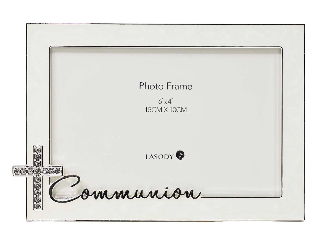 Frame - Commiunion Frame with Crystal Cross