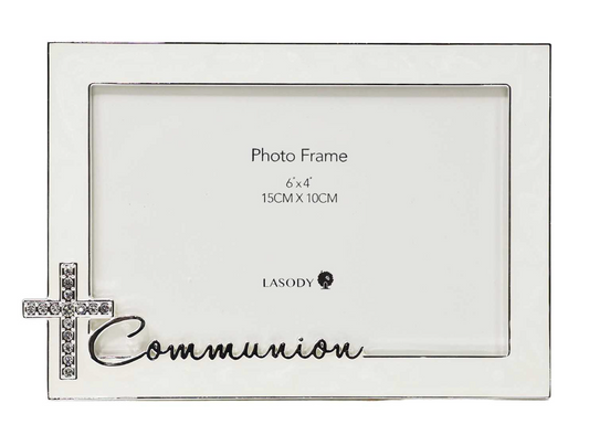 Frame - Commiunion Frame with Crystal Cross