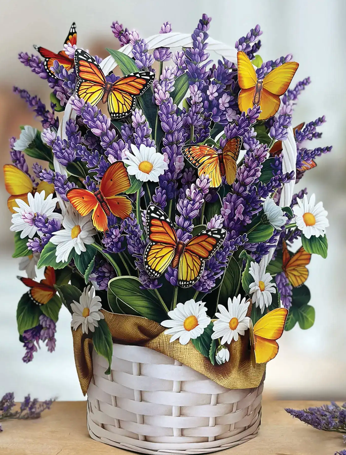 Pop-Up Flower Bouquet - Lavender & Butterflies