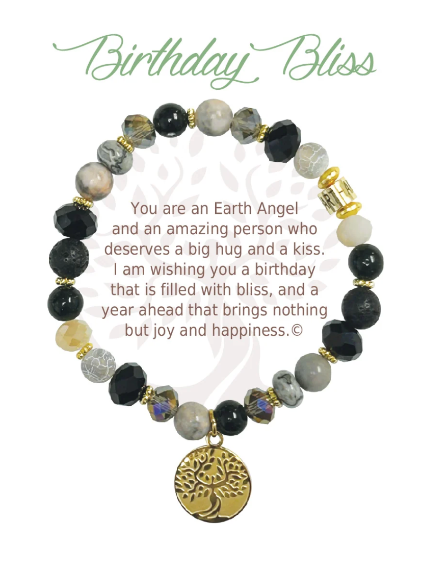 Earth Angel Bracelet - Natural Stone - Birthday Bliss - Assorted Varieties