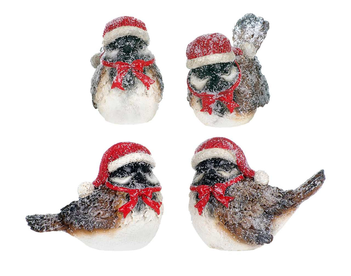 Christmas - Chickadee with Santa Hat - 4 Varieties