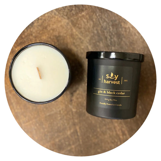 Soy Harvest Candles - Midnight Collection - Gin & Black Cedar