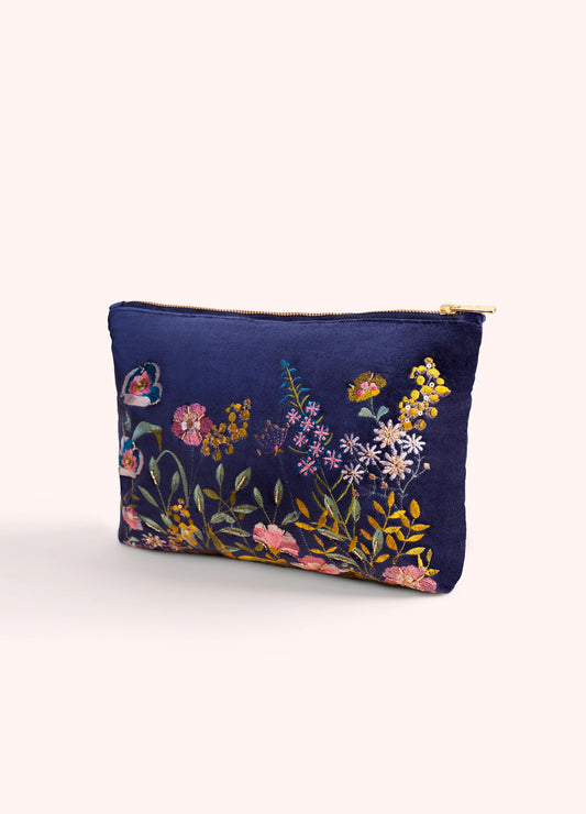 Powder Collection - Floral Hedgerow Velvet Mini Pouch