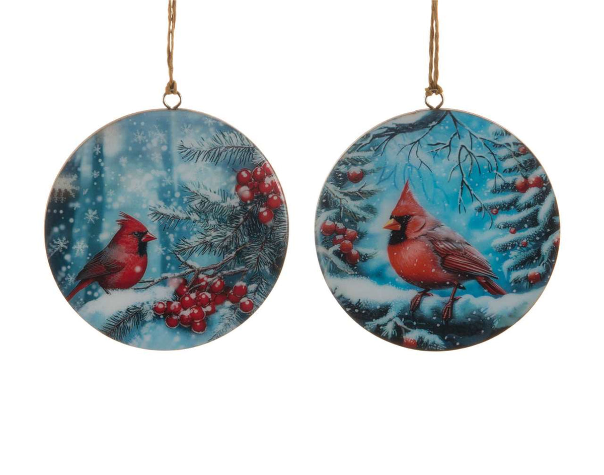 Christmas - Cardinal Disk Ornament - 2 Varieties