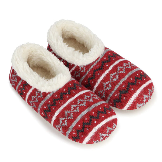 Snoozies - Norwegian Knit - Red