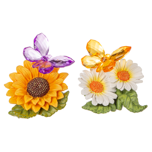 Garden - Mini Window Ornament - Butterfly and Daisy