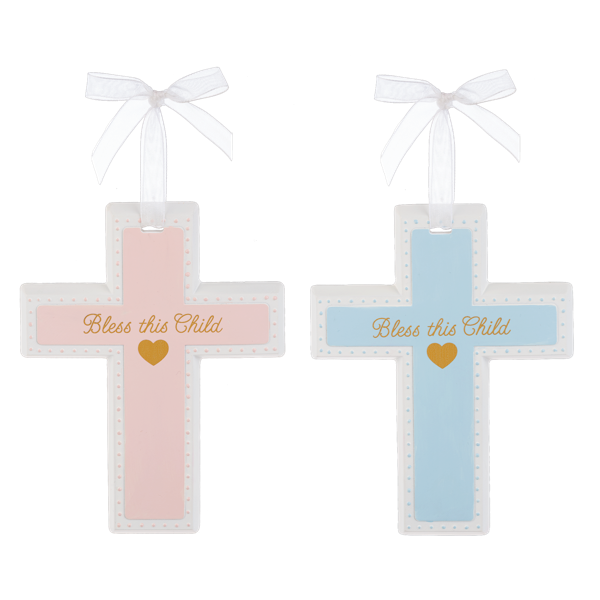 Religious - Bless This Child Wall Crosses - Pink or Blue