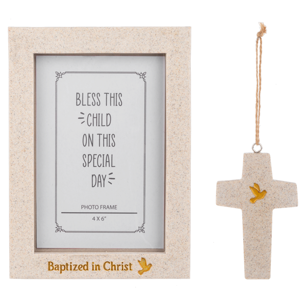 Frame - Written in Stone Frame and Ornament Set - Baptism (2 pc. set)