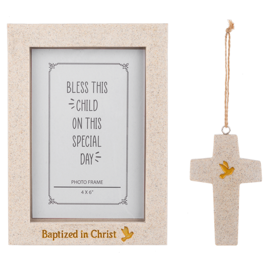 Frame - Written in Stone Frame and Ornament Set - Baptism (2 pc. set)