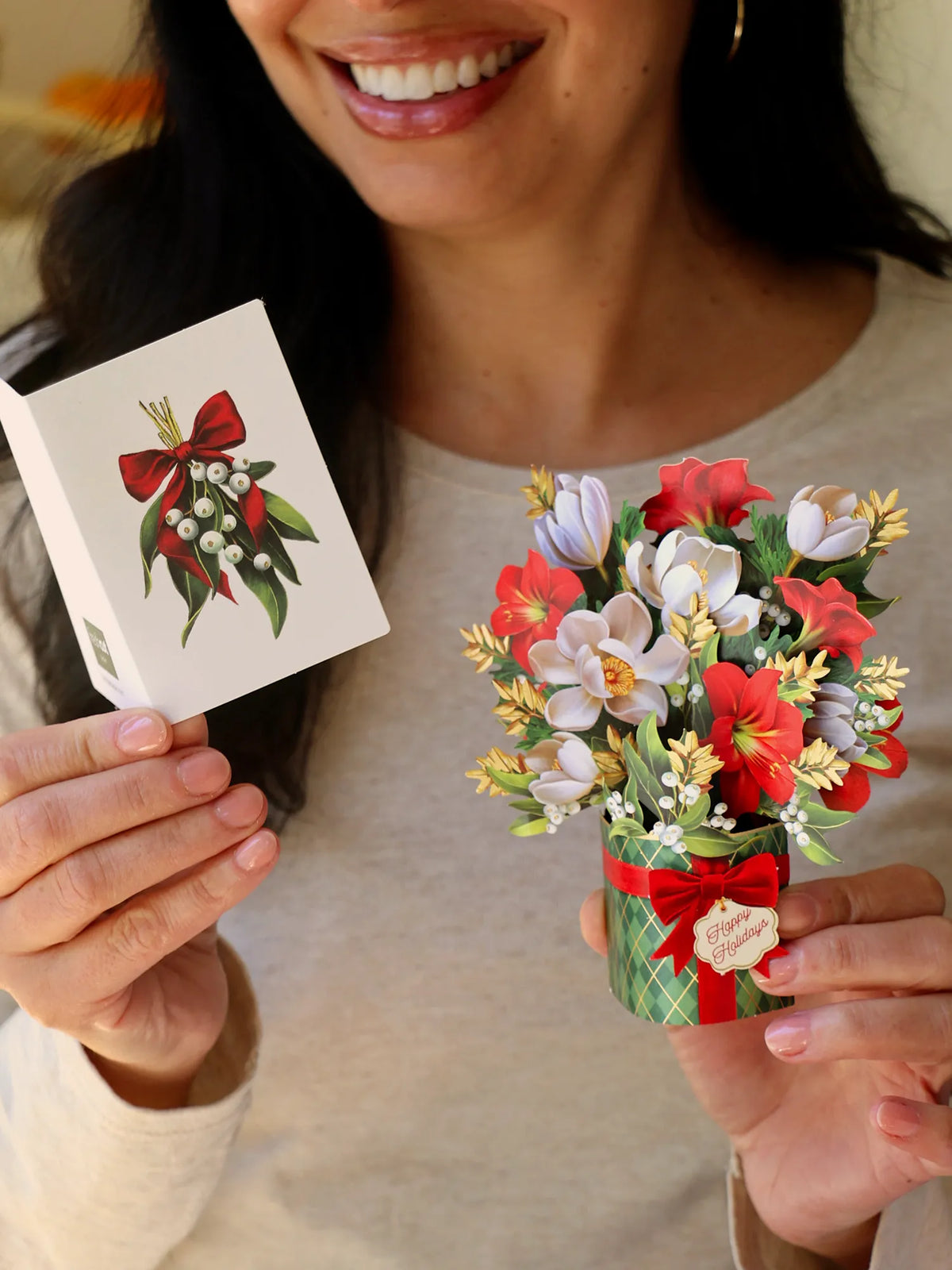 Pop-Up Flower Bouquet - Mini - Golden Mistletoe