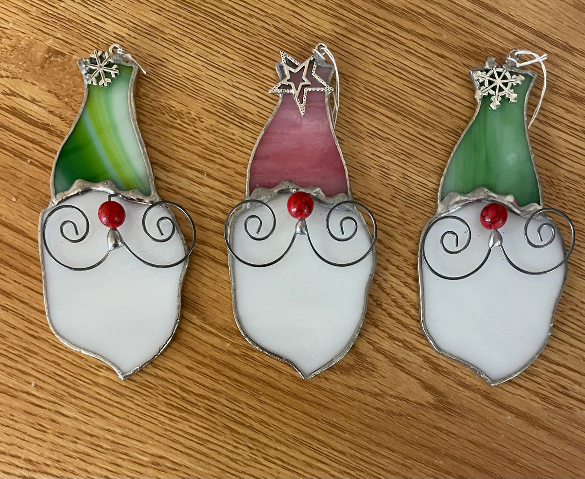 Kim Ready Custom Stained Glass - Christmas Gnome Ornaments - Assorted Varieties
