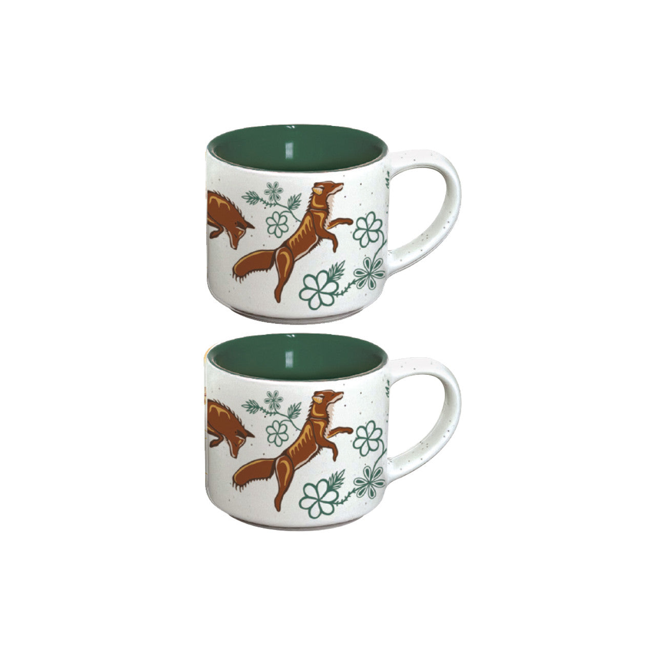 Drinkware - Ceramic Espresso Mug - Foxes - Set of 2