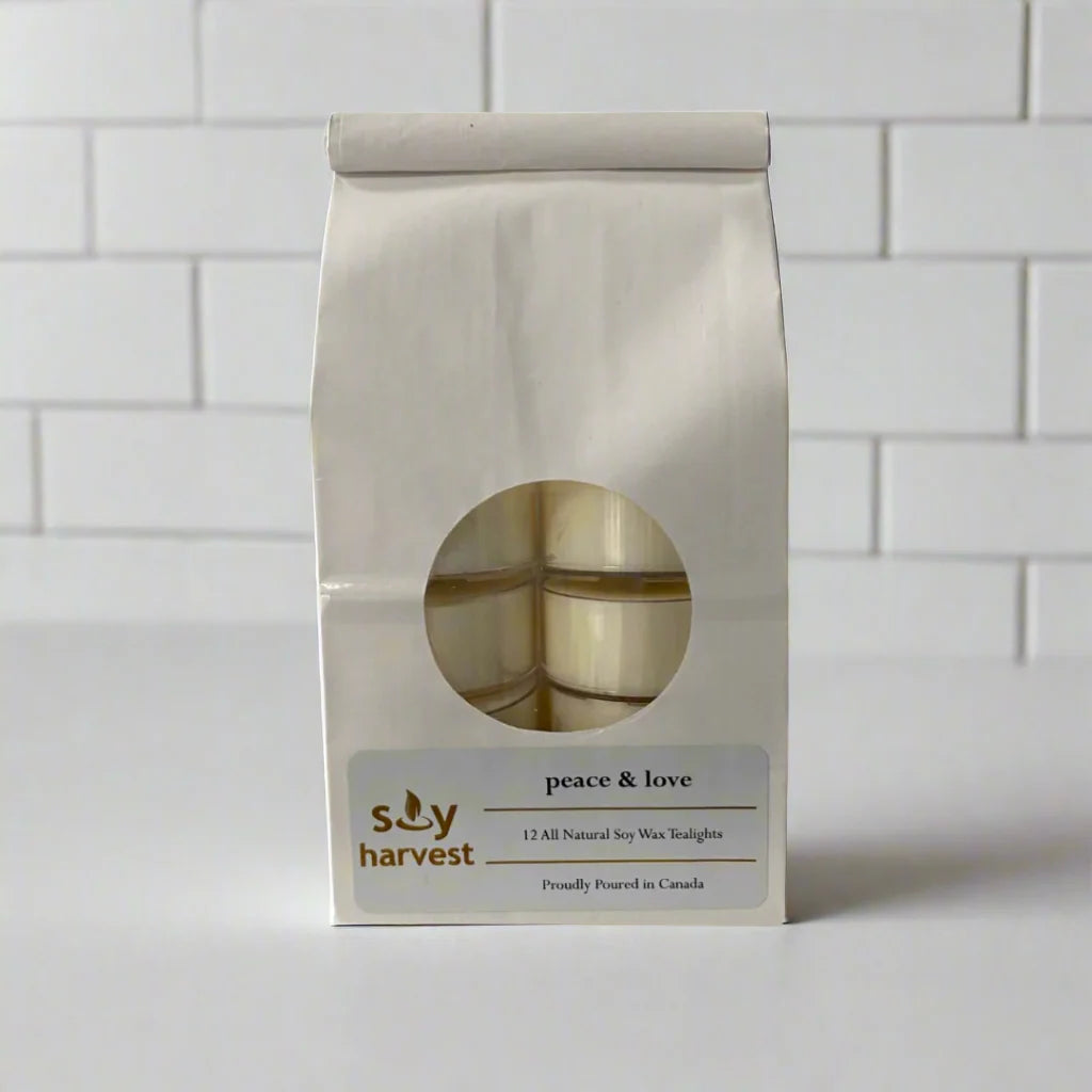 Soy Harvest Candles Tea Lights - Peace & Love