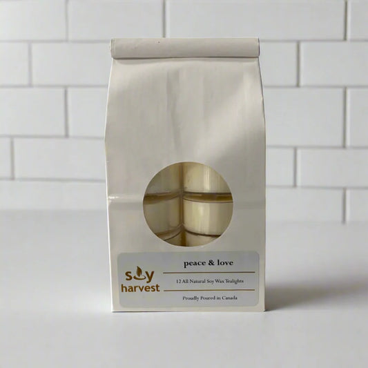 Soy Harvest Candles Tea Lights - Peace & Love