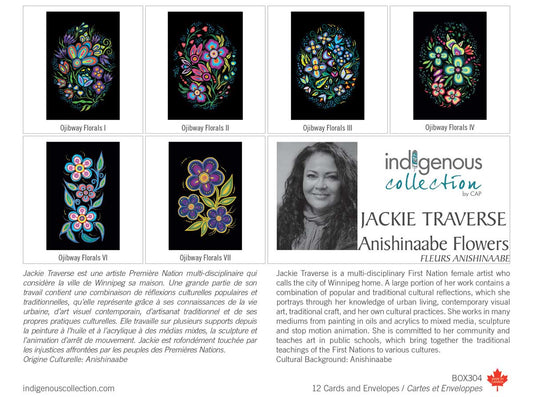 Indigenous Collection - Jackie Traverse - Anishnaabe Flowers - Cards with Envelopes