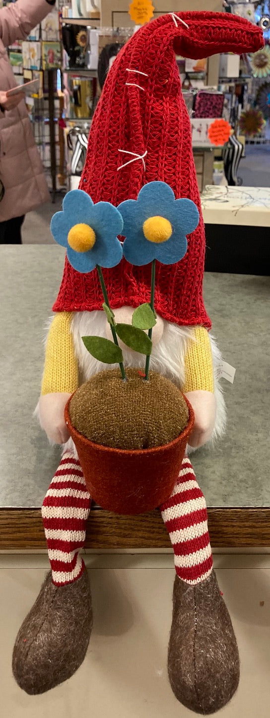 Garden - Plush Gnome Shelf Sitter - With Planter(s)