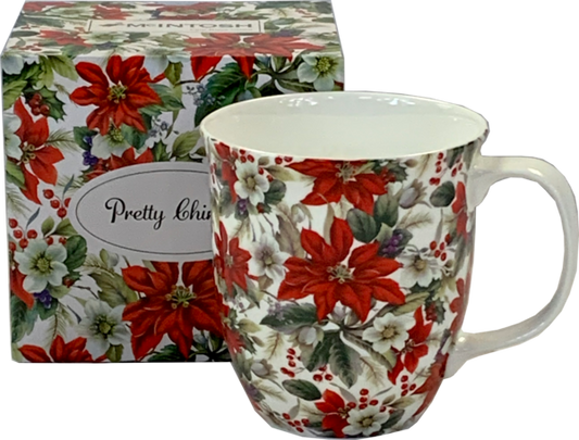 McIntosh China - Pretty Chintzy Poinsettia Java Mug