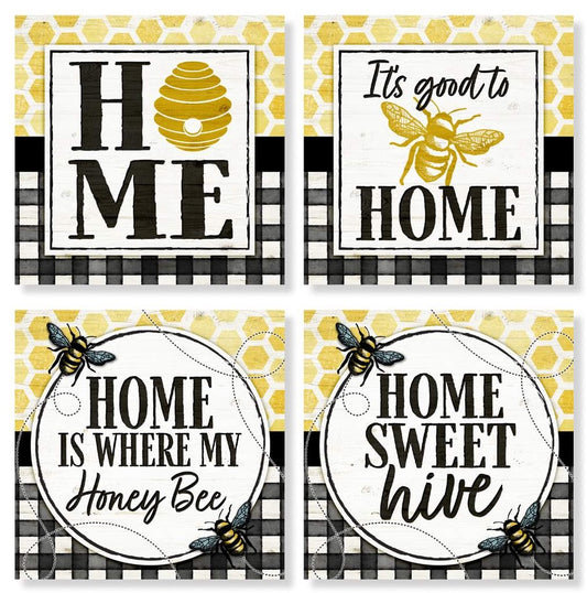 Coasters - Yellow and Black Bee Set