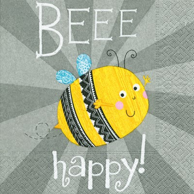Napkins - Cocktail - Bee Happy