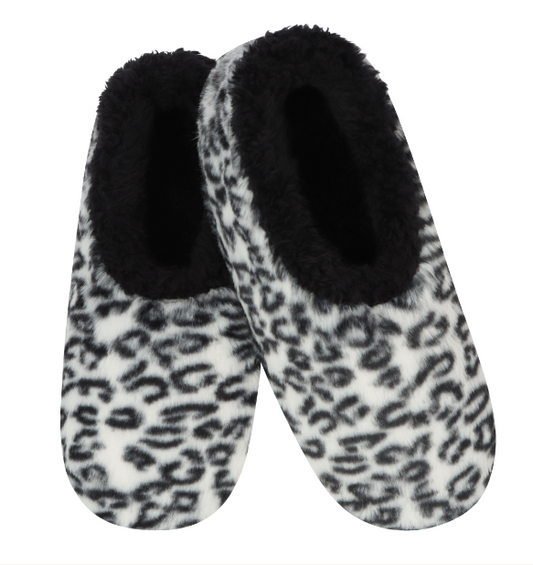 Snoozies - Black/White Leopard
