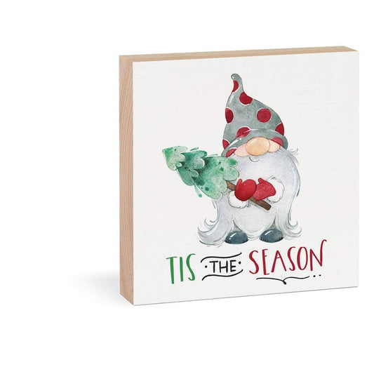 Christmas - Gnome Wood Block