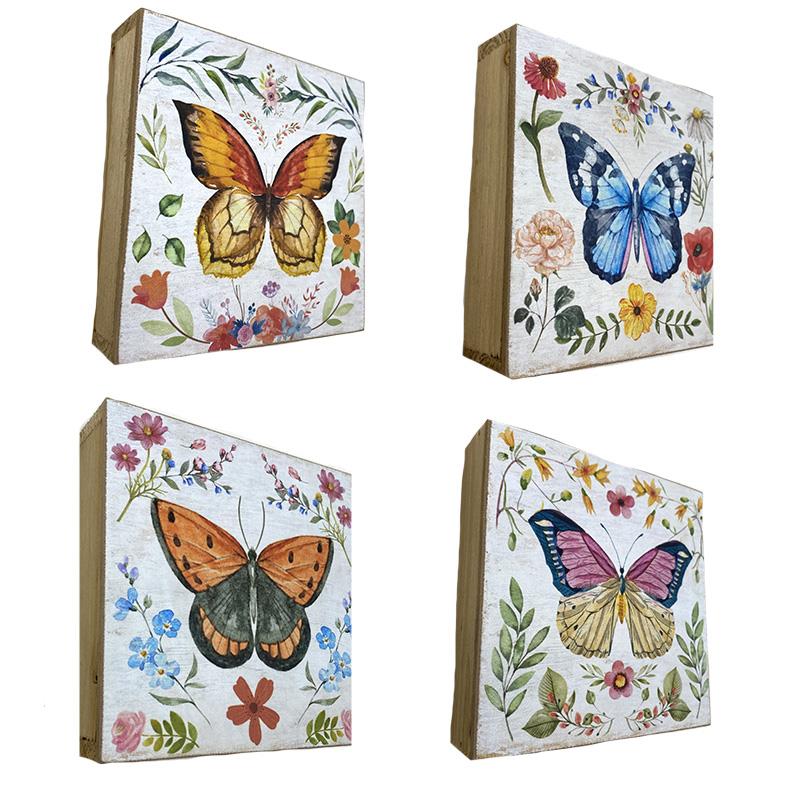 Sign - Butterfly Wood Block Signs - Assorted Varieties