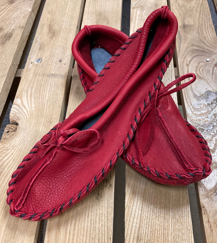 Hides in Hand - Ballet Leather Moccasin - Red