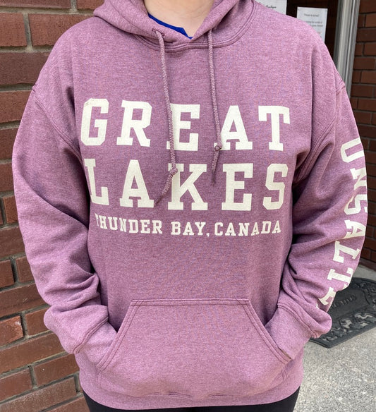 Hooded Sweatshirt - Unisex - Thunder Bay, Canada - Great Lakes, Unsalted - Maroon