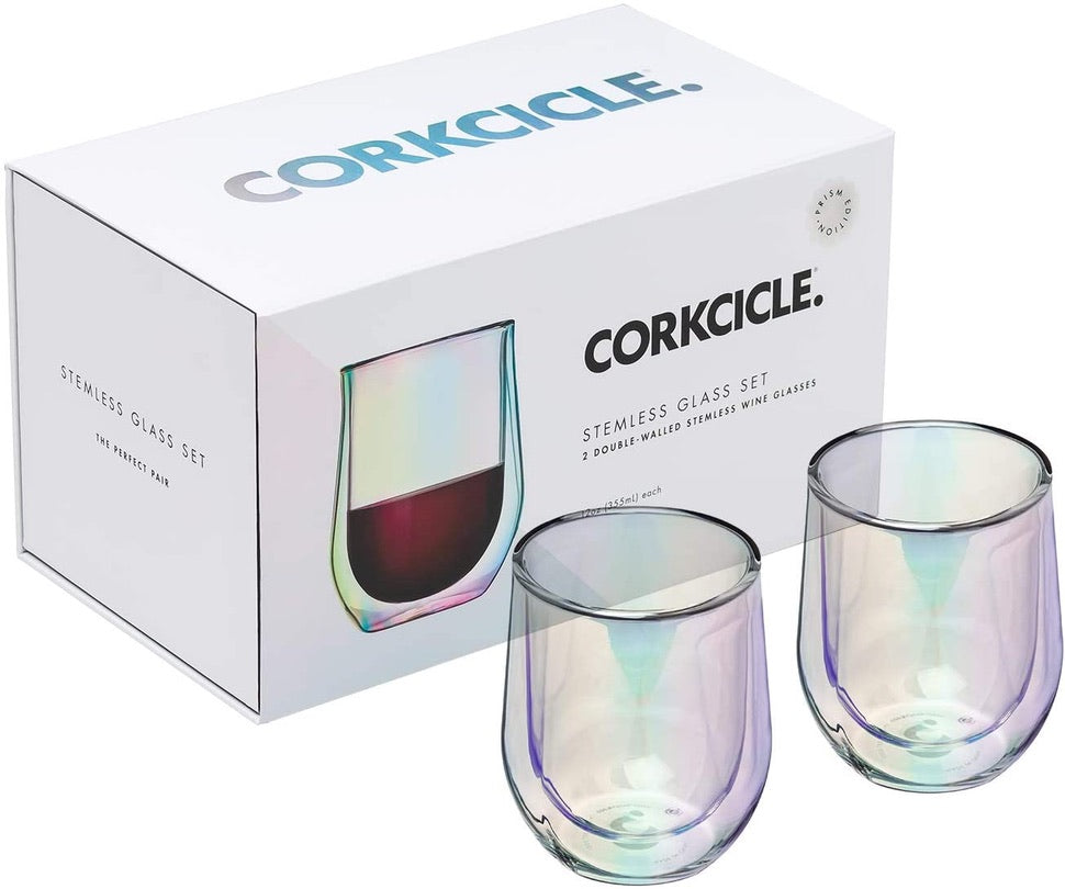 Corkcicle - Stemless Wine Glass Set - Prism