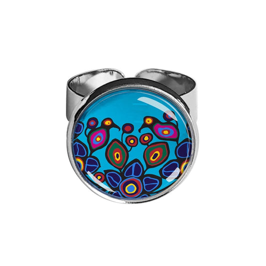 Oscardo - Norval Morrisseau - Dome Ring - Flowers and Birds