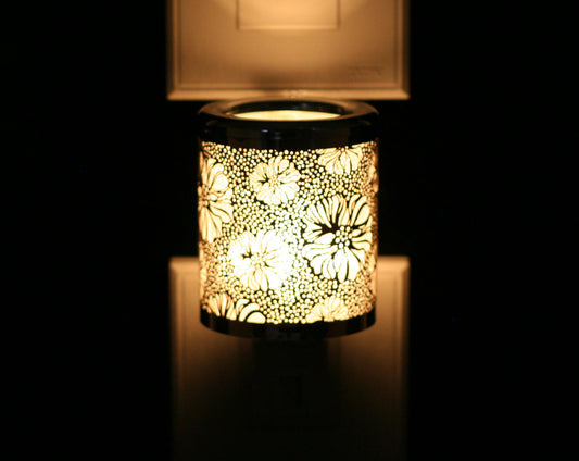 Night Light - Silver Flower