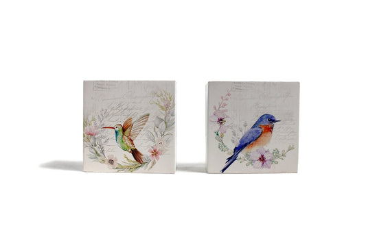 Garden - Wood Block Deco Birds