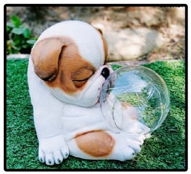 Garden - Solar Dog Blowing Bubble