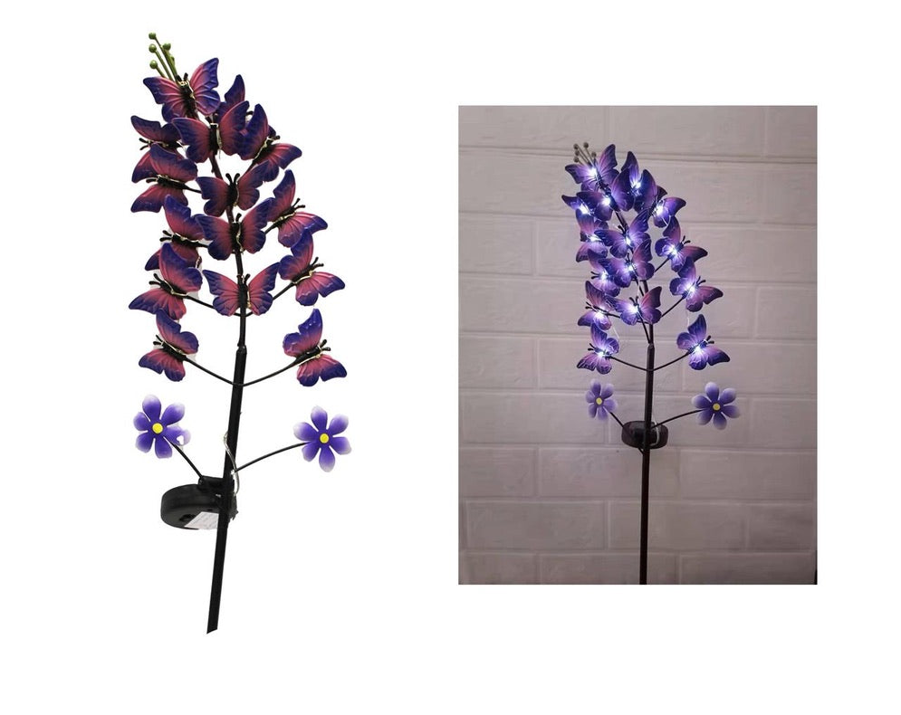 Garden - Metal Garden Stake - Butterfly Tree Lamp