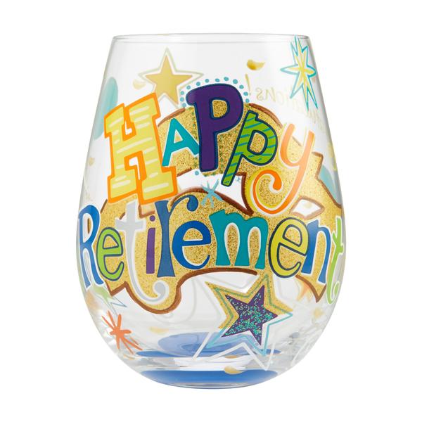 Lolita Stemless Wine Glass - "Happy Retirement"