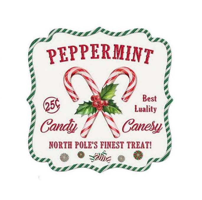 Christmas - Sign - Metal Gingerbread/Candy Cane