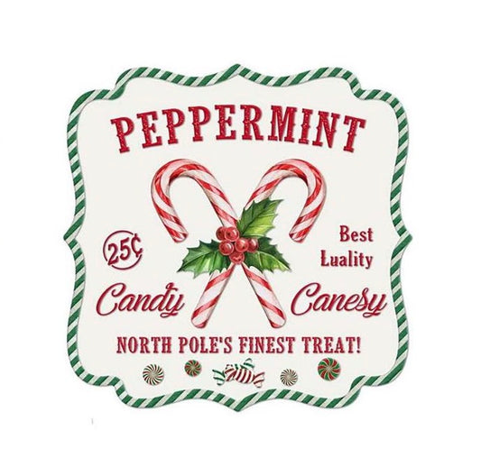 Christmas - Sign - Metal Gingerbread/Candy Cane