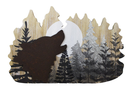 Sign - Wood and Metal Wall Art - Wolf