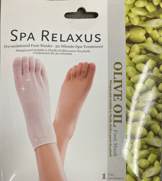 Relaxus Beauty - Pre-Moistened Foot Masks - Olive Oil