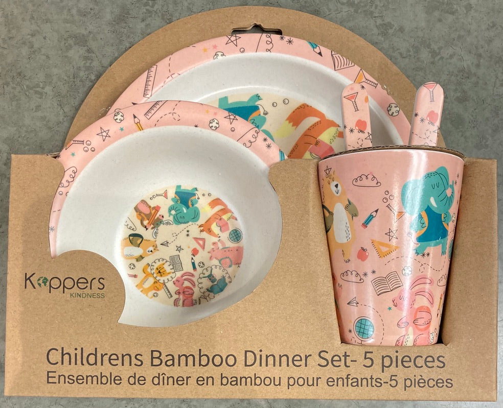 Children's Bamboo Dinner Set - 5 Pieces