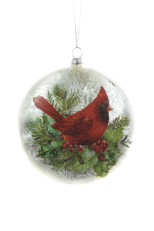 Christmas - Flat Ball Ornament - Cardinal