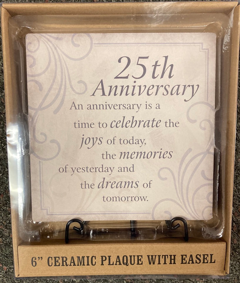 25th Anniversary Plaque With Easel