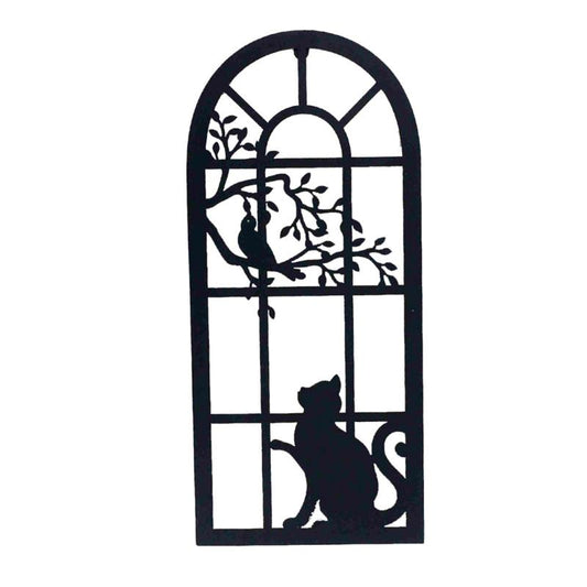 Garden - Cat Metal Wall Plaque