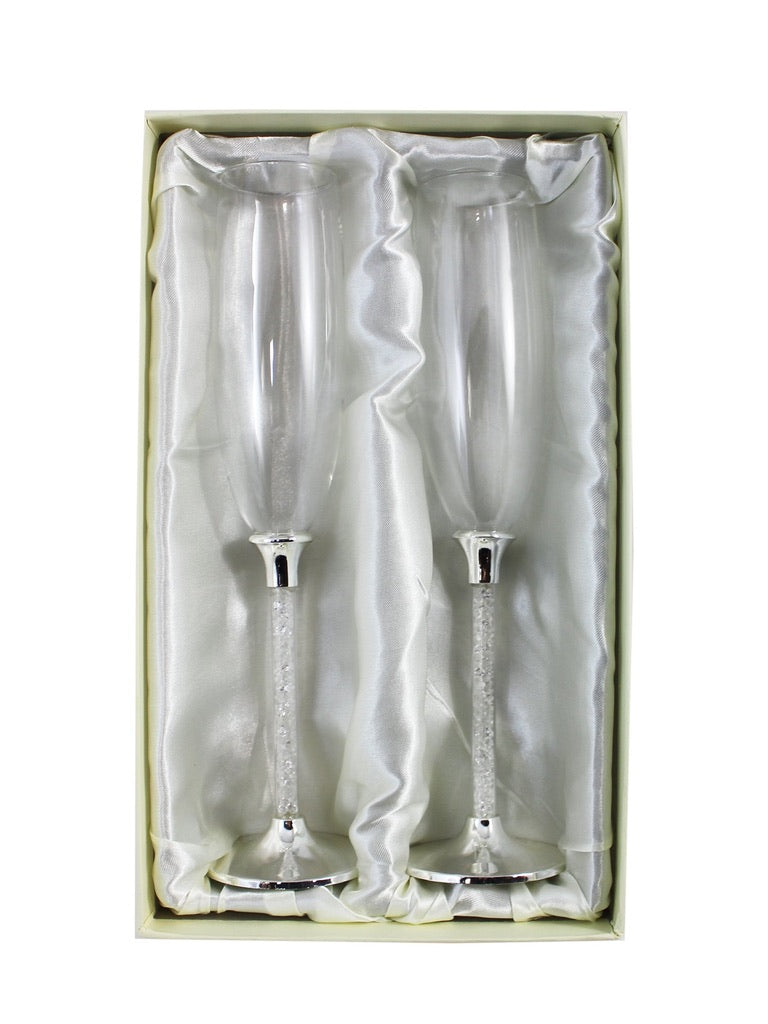 Wedding/Anniversary - Diamond Champagne Flute Set
