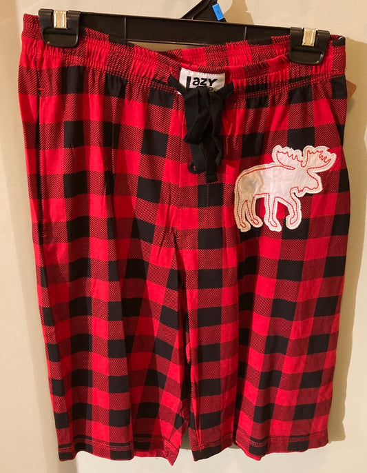 Unisex Adult PJ Shorts - Lazy One - Moose Plaid