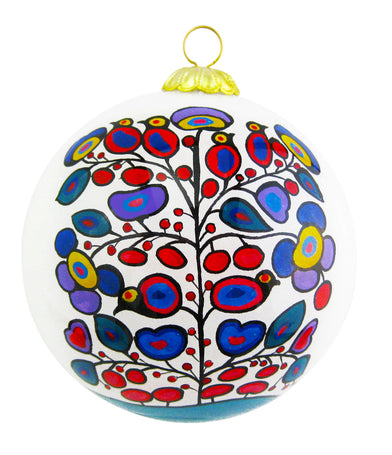 Oscardo - Norval Morrisseau - Woodland Floral - Glass Ornament