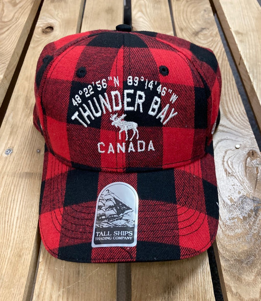 Ball Cap - Thunder Bay, Canada - Co-ordinates - Plaid