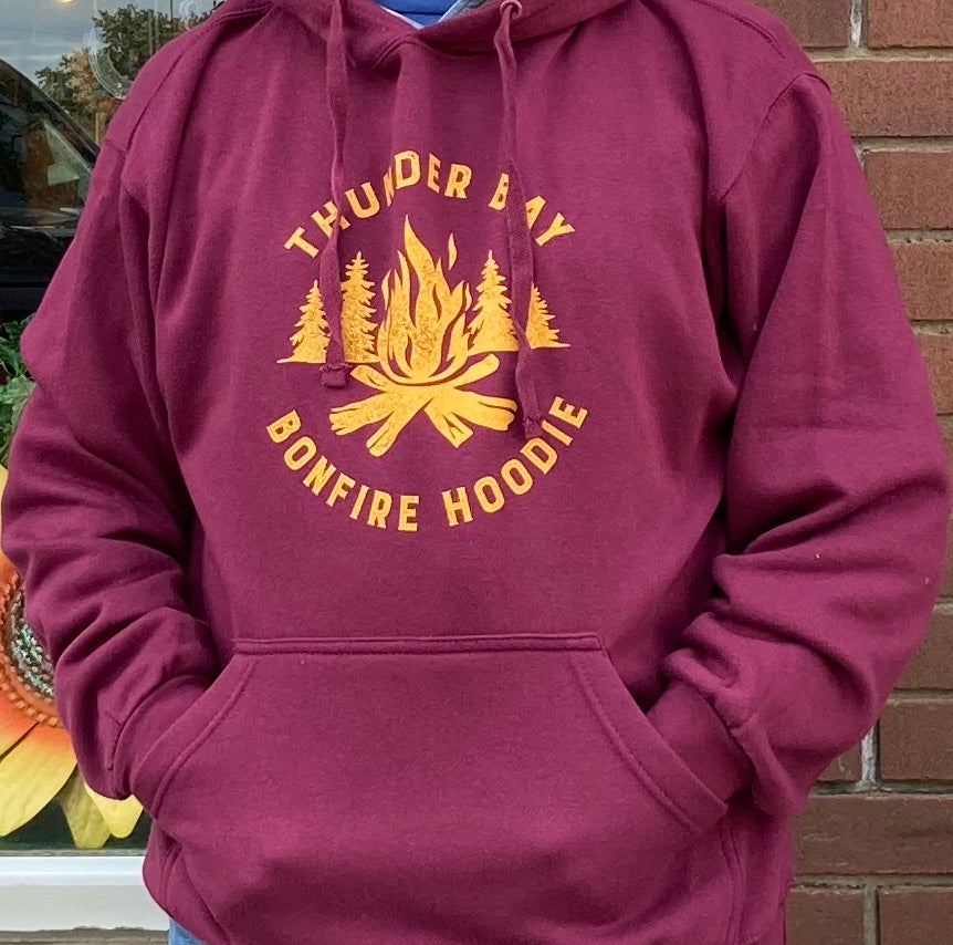 Souvenir Clothing - Maroon Side Pocket Bonfire Hoodie - Thunder Bay