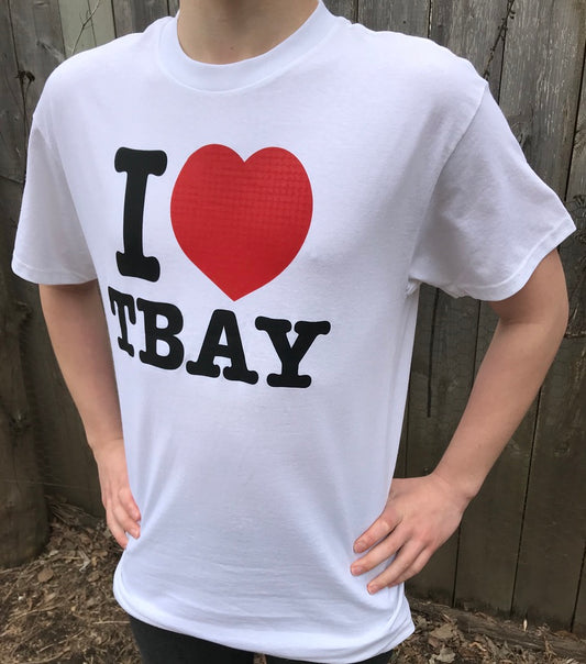 Youth T-shirt - “I ♥️ Tbay” - White