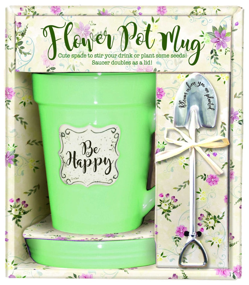 Garden - Flower Pot Mug - Be Happy